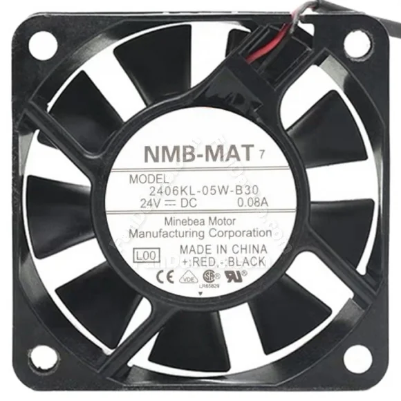 NMB-MAT 2406KL-05W-B30 DC 24V 0.08A 2 Wires Axial Cooling Fan