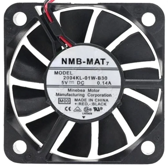 NMB-MAT 2004KL-01W-B30 DC 5V 0.14A 2 Wires Axial Cooling Fan