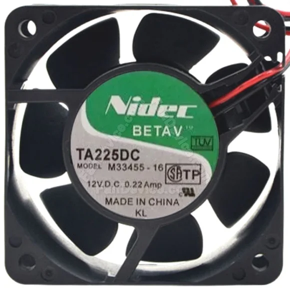 Nidec M33455-16 DC 12V 0.22Amp 2 Wires Axial Cooling Fan
