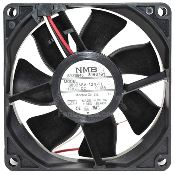 NMB 08025SA-12N-FL DC 12V 0.18A 3 Wires Axial Cooling Fan