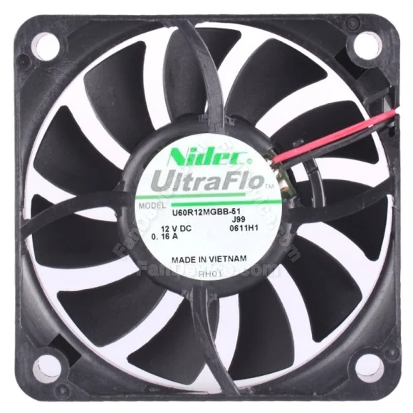 Nidec U60R12MGBB-51 DC 12V 0.16A 2 Wires Axial Cooling Fan