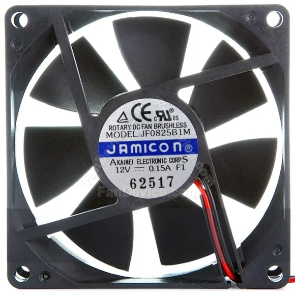 JAMICON JF0825B1M 12V 0.15A DC Brushless 2 Wires Axial Cooling Fan