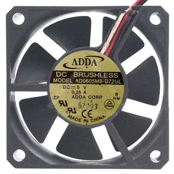 ADDA AD0605MB-D72GL 5V 0.25A DC Brushless 3 Wires Axial Cooling Fan