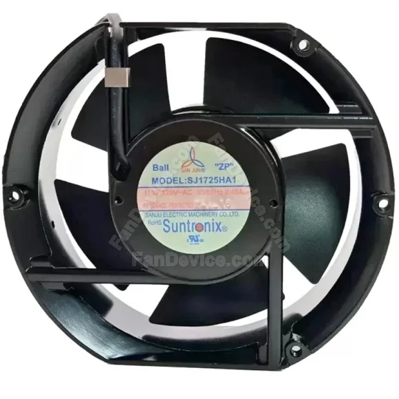 SAN JUN SJ1725HA1 100V-120V 0.45A Ball Bearing Impedance Protected Cooling Fan