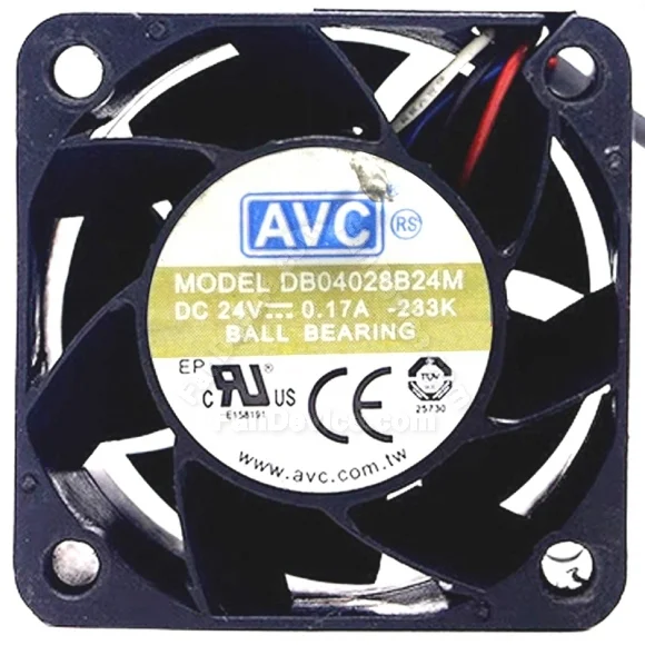 AVC DB04028B24M DC 24V 0.17A 4 Wires Ball Bearing PWM Cooling Fan