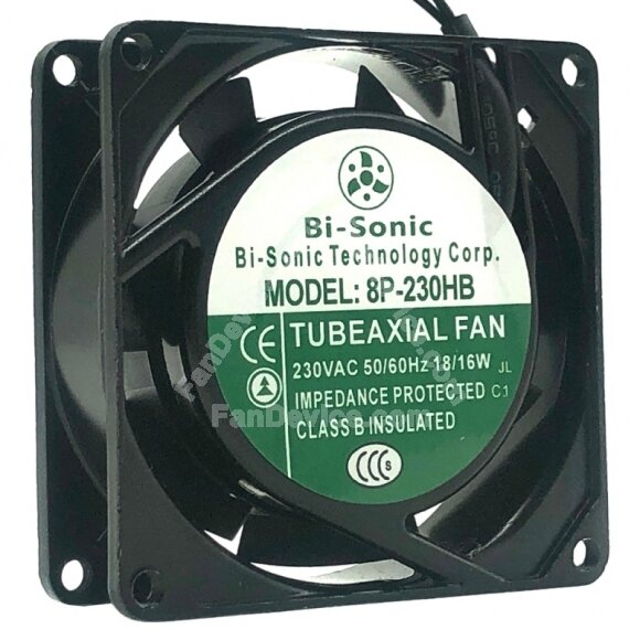 Bi-Sonic 8P-230HB AC 230V 18/16W 2 Wires Impedance Protected Axial Cooling Fan