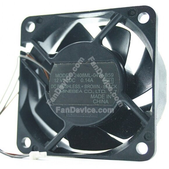NMB 2408ML-04W-B59 DC 12V 0.14A 3 Wires Axial Cooling Fan