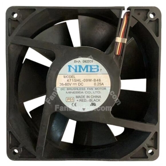 NMB 4715HL-09W-B46 DC 30-60V 0.25A 4 Wires Brushless Axial Cooling Fan
