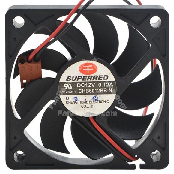 SuperRed CHB6012BB-N DC 12V 0.12A 2 Wires / 3 Wires Axial Cooling Fan