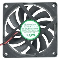YOUNG LIN DFC801012M DC 12V 2.2W 2 Wires / 3 Wires Brushless Axial Cooling Fan