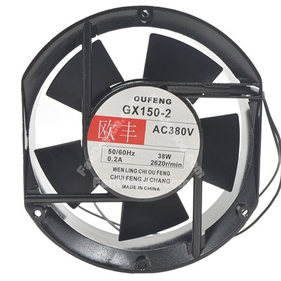 OUFENG GX150-2 AC 380V 0.2A 38W 2 Wires 17251 Axial Cooling Fan