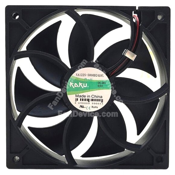 KAKU KA1225-5000D24BML DC 24V 0.5A 2 Wires Axial Cooling Fan