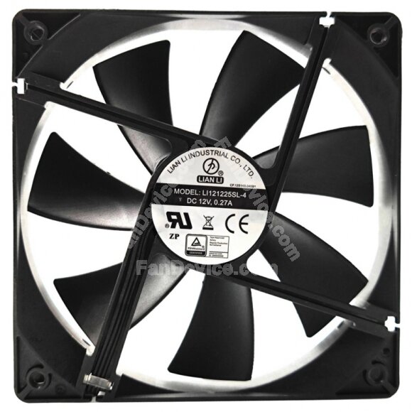 LIAN LI LI121225SL-4 DC 12V 0.27A 3 Wires Axial Cooling Fan