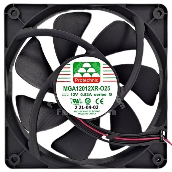 Protechnic MGA12012XR-O25 DC 12V 0.52A 2 Wires 2700RPM Axial Cooling Fan