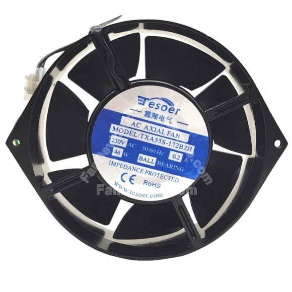 Tesoer TXA55S-172B2H AC 230V 0.2A 46W 2 Wires Axial Cooling Fan