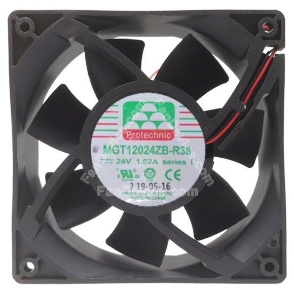 Protechnic MGT12024ZB-R38 DC 24V 1.62A 2 Wires Axial Cooling Fan