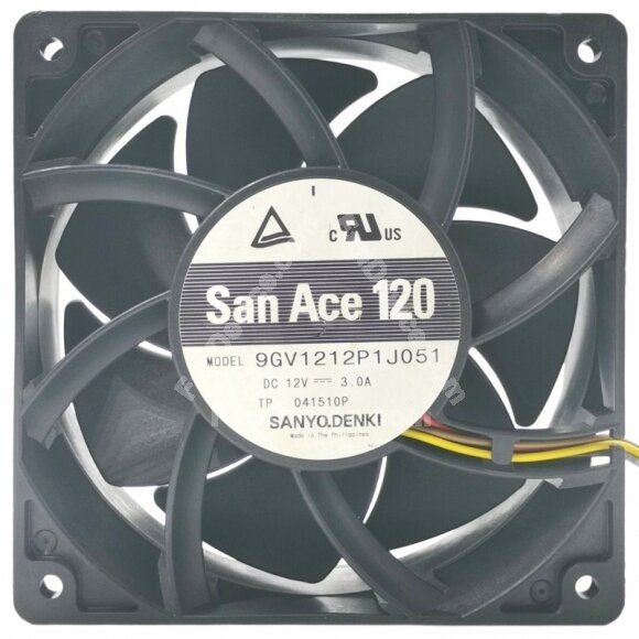 Sanyo Denki 9GV1212P1J051 DC 12V 3.0A 4 Wires PWM Axial Cooling Fan