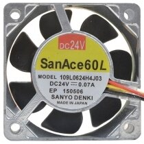 Sanyo Denki 109L0624H4J03 DC 24V 0.07A 6025 Axial Cooling Fan