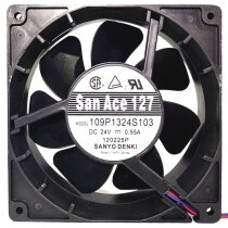 Sanyo Denki 109P1324S103 DC 24V 0.55A 3 Wires Axial Cooling Fan