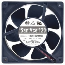 Sanyo Denki 109R1224H130 DC 24V 0.25A 2 Wires / 3 Wires Axial Cooling Fan