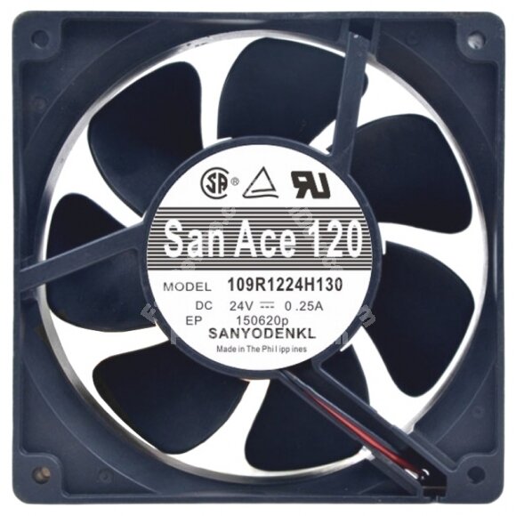 Sanyo Denki 109R1224H130 DC 24V 0.25A 2 Wires / 3 Wires Axial Cooling Fan