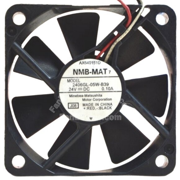 NMB-MAT 2406GL-05W-B39 DC 24V 0.10A 2 Wires / 3 Wires Axial Cooling Fan