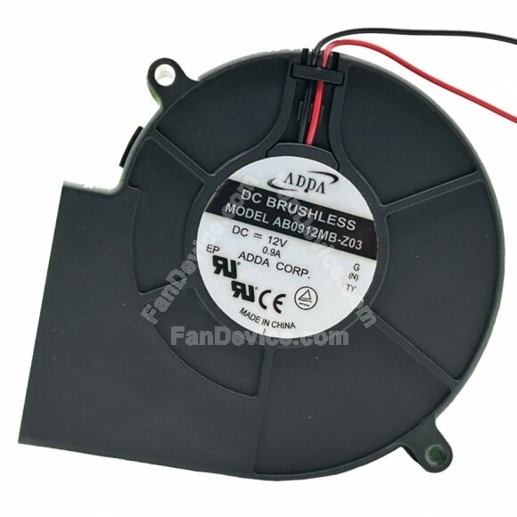 ADDA AB0912MB-Z03 DC 12V 0.9A 2 Wires Brushless Blower Cooling Fan