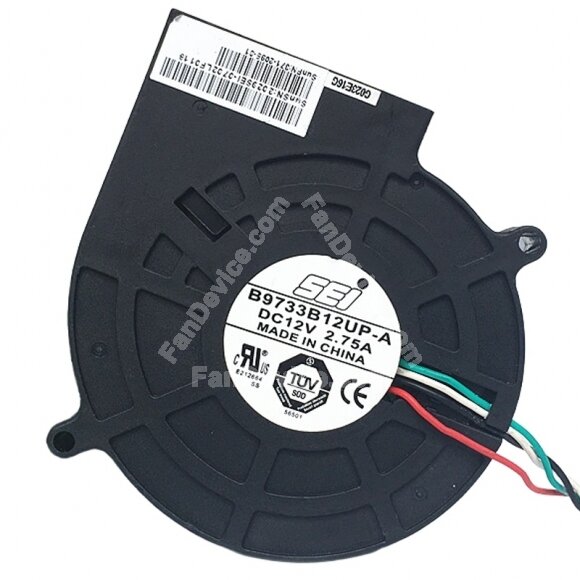SEI B9733B12UP-A DC 12V 2.75A 4 Wires Blower Cooling Fan