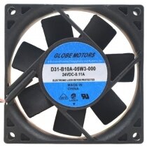 Globe Motors D31-B10A-05W3-000 DC 24V 0.11A 2 Wires Axial Cooling Fan