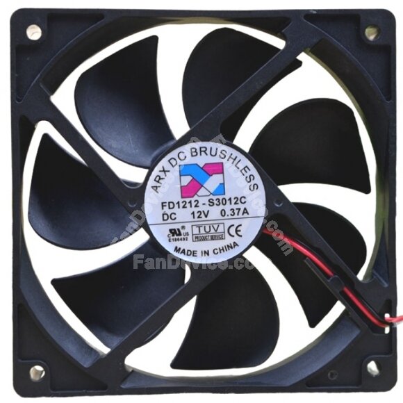 ARX FD1212-S3012C DC 12V 0.37A 2 Wires Brushless Axial Cooling Fan