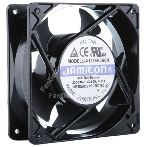 JAMICON JA1238H2B0N AC 220-240V 0.13A Dual Ball Bearing Axial Cooling Fan