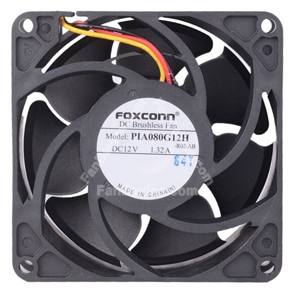 Foxconn PIA080G12H 12V 1.32A 3 Wires DC Brushless Axial Cooling Fan