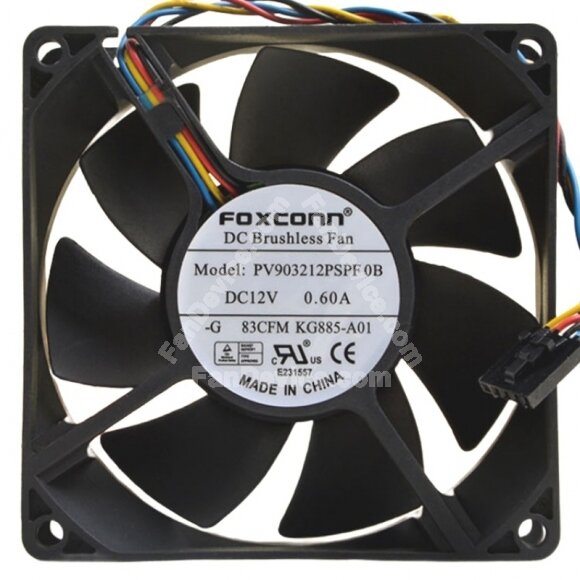 Foxconn PV903212PSPF 0B DC 12V 0.60A 2 / 3 / 4 Wires Axial Cooling Fan