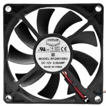 EVERFLOW R128015BU DC 12V 0.50AMP 2 Wires Axial Cooling Fan