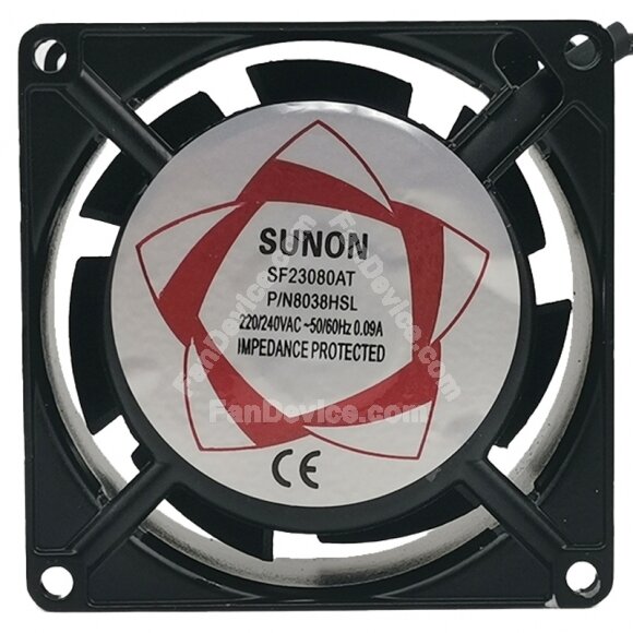 Sunon SF23080AT 8038HSL AC 220/240V 0.09A Impedance Protected Cooling Fan