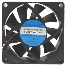 SUFAN MOTOR SU7020SH 12V 0.20A 2 Wires DC Brushless Axial Cooling Fan