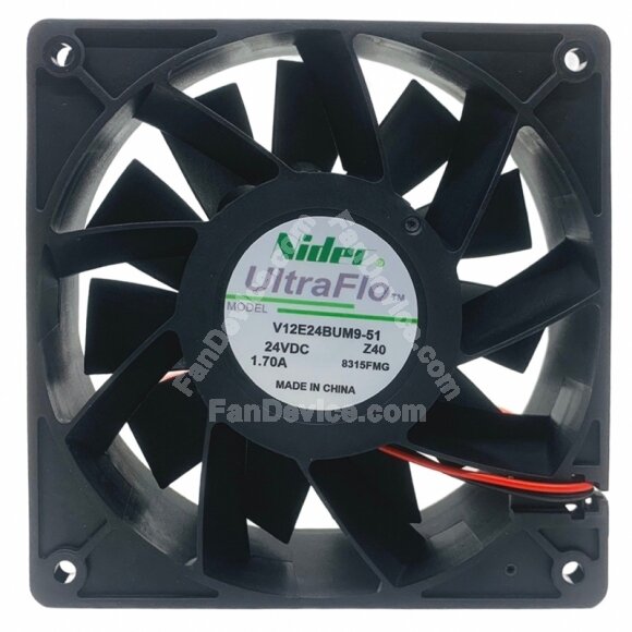 Nidec UltraFlo V12E24BUM9-51Z40 DC 24V 1.70A 2 Wires Axial Cooling Fan