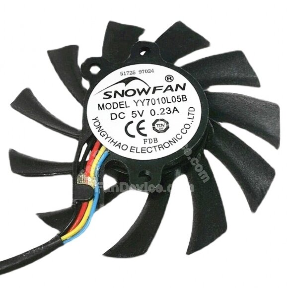 SNOWFAN YY7010L05B DC 5V 0.23A Axial Cooling Fan