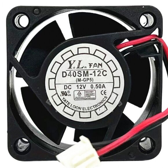 YaLn Fan D40SM-12C DC 12V 0.50A 2 Wires 4020 Axial Cooling Fan