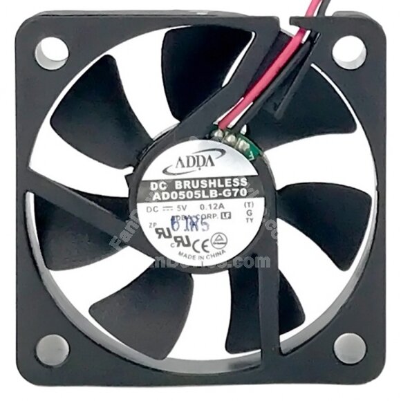 ADDA AD0505LB-G70 5V 0.12A 2 Wires DC Brushless Axial Cooling Fan