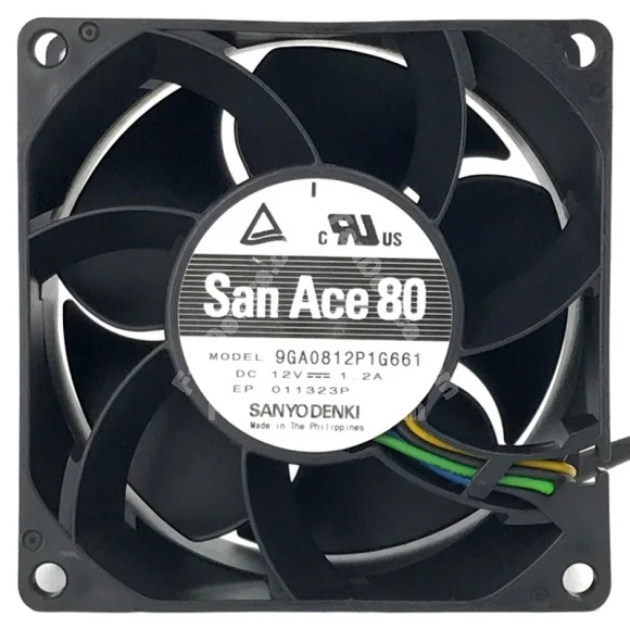 Sanyo 9GA0812P1G661 DC 12V 1.2A 2 / 3 / 4 Wires Axial Fan