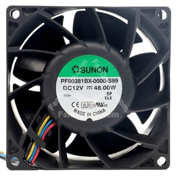 Sunon PF80381BX-0000-S99 DC 12V 48.00W 2 / 3 / 4 Wires Axial Cooling Fan