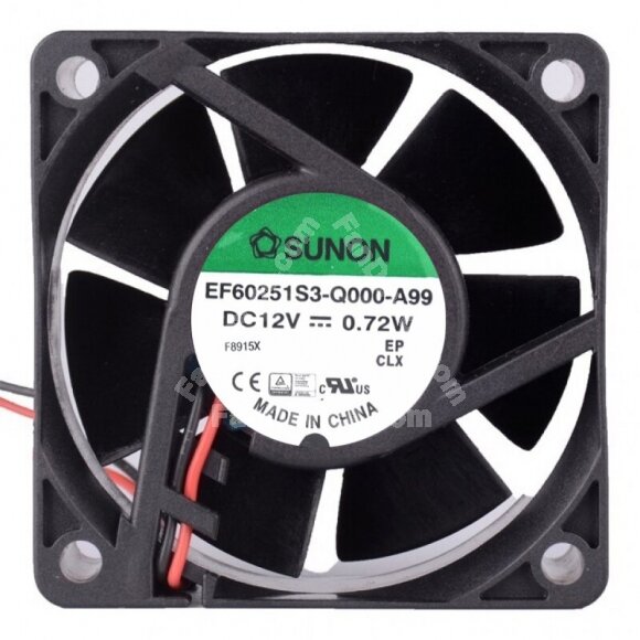 Sunon EF60251S3-Q000-A99 DC 12V 0.72W 2 Wires Axial Cooling Fan