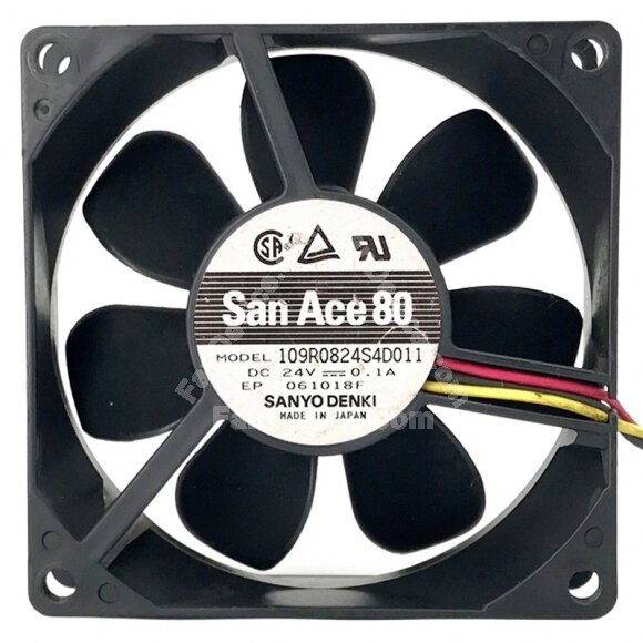 Sanyo Denki 109R0824S4D011 DC 24V 0.1A 2 / 3 Wires 8025 Axial Fan