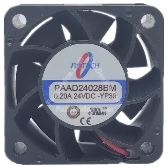 NSTECH PAAD24028BM-YP39 DC 24V 0.20A 2 Wires Axial Cooling Fan