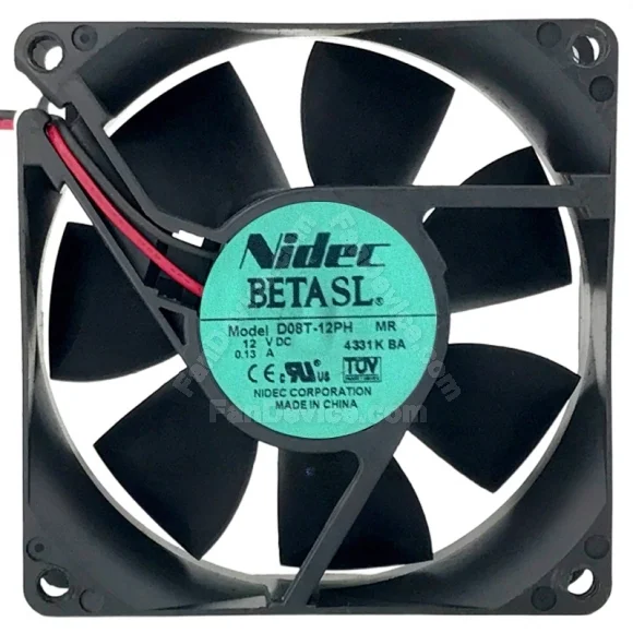 Nidec D08T-12PH MR DC 12V 0.13A 2 Wires Axial Cooling Fan