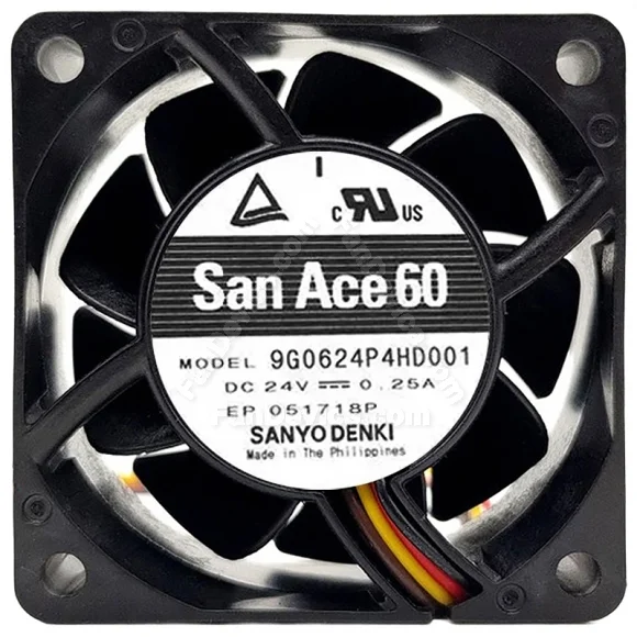 Sanyo 9G0624P4HD001 DC 24V 0.25A 4 Wires PWM Axial Cooling Fan