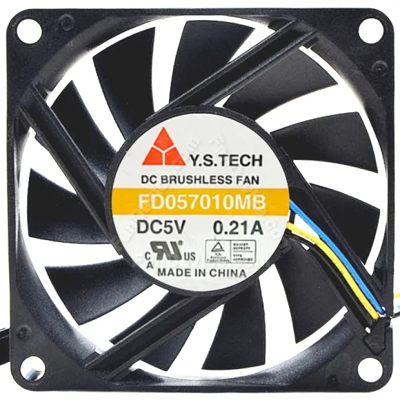 Y.S.TECH FD057010MB 5V 0.21A DC Brushless 3 Wires Axial Cooling Fan