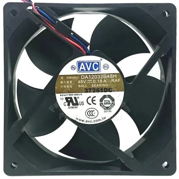 AVC DA12032B48H 48V 0.18A 3 Wires Ball Bearing Cooling Fan