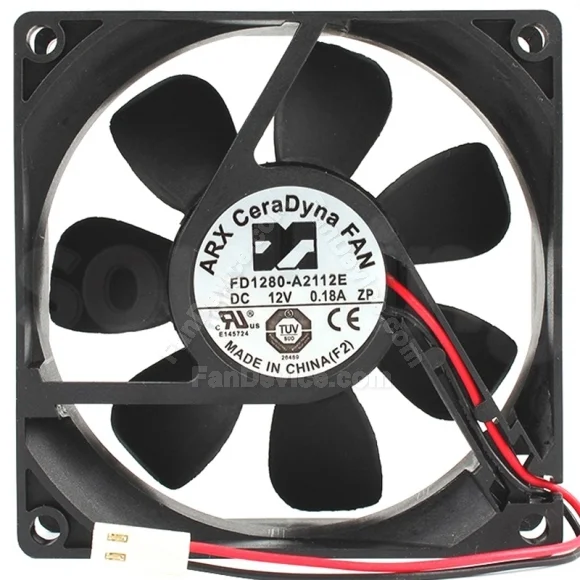 ARX FD1280-A2112E DC 12V 0.18A 2 Wires Axial Cooling Fan
